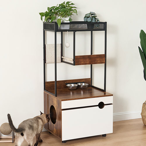 Tucker Murphy Pet™ Cat Litter Box Enclosures With Cat Tree Tower Wayfair